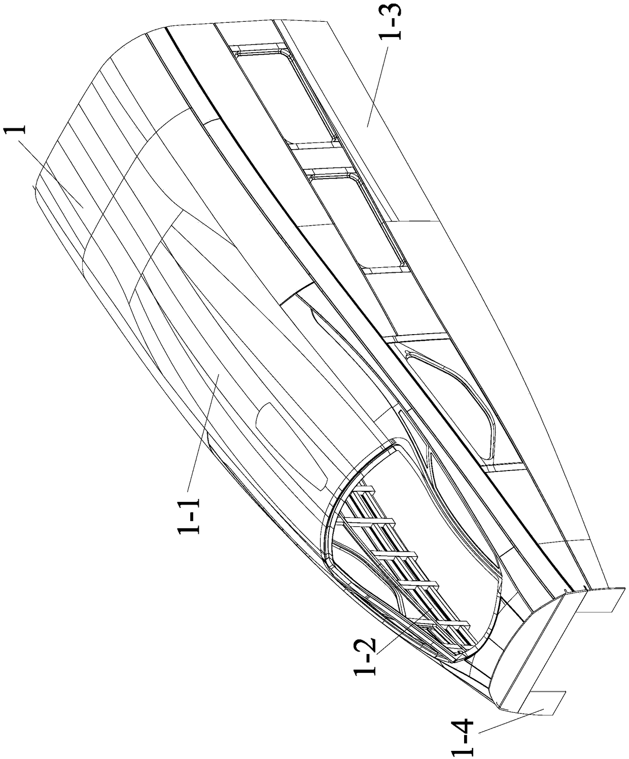 High-speed train first train body assembling device and assembling method thereof