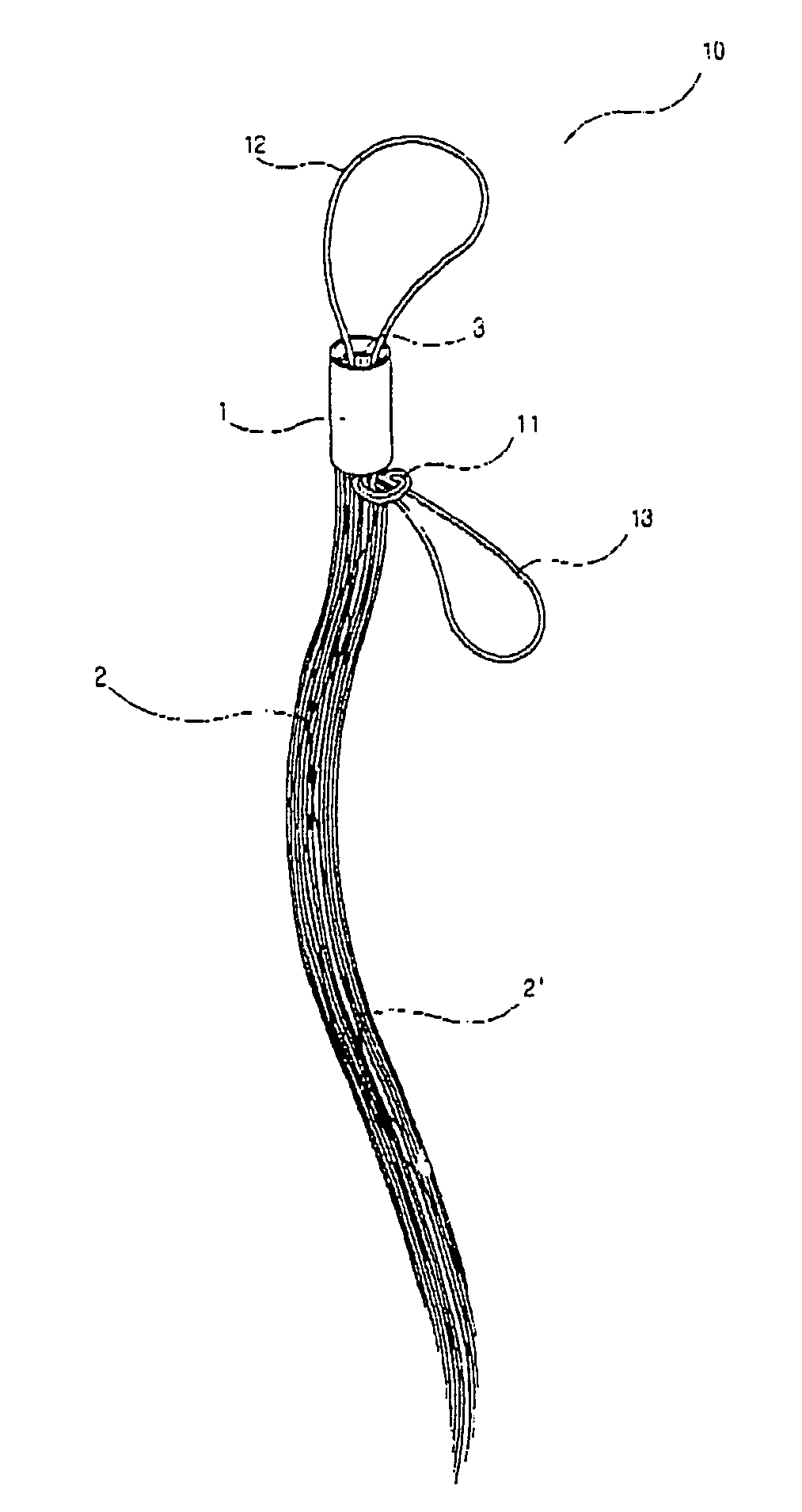 Extension hair having guide loop