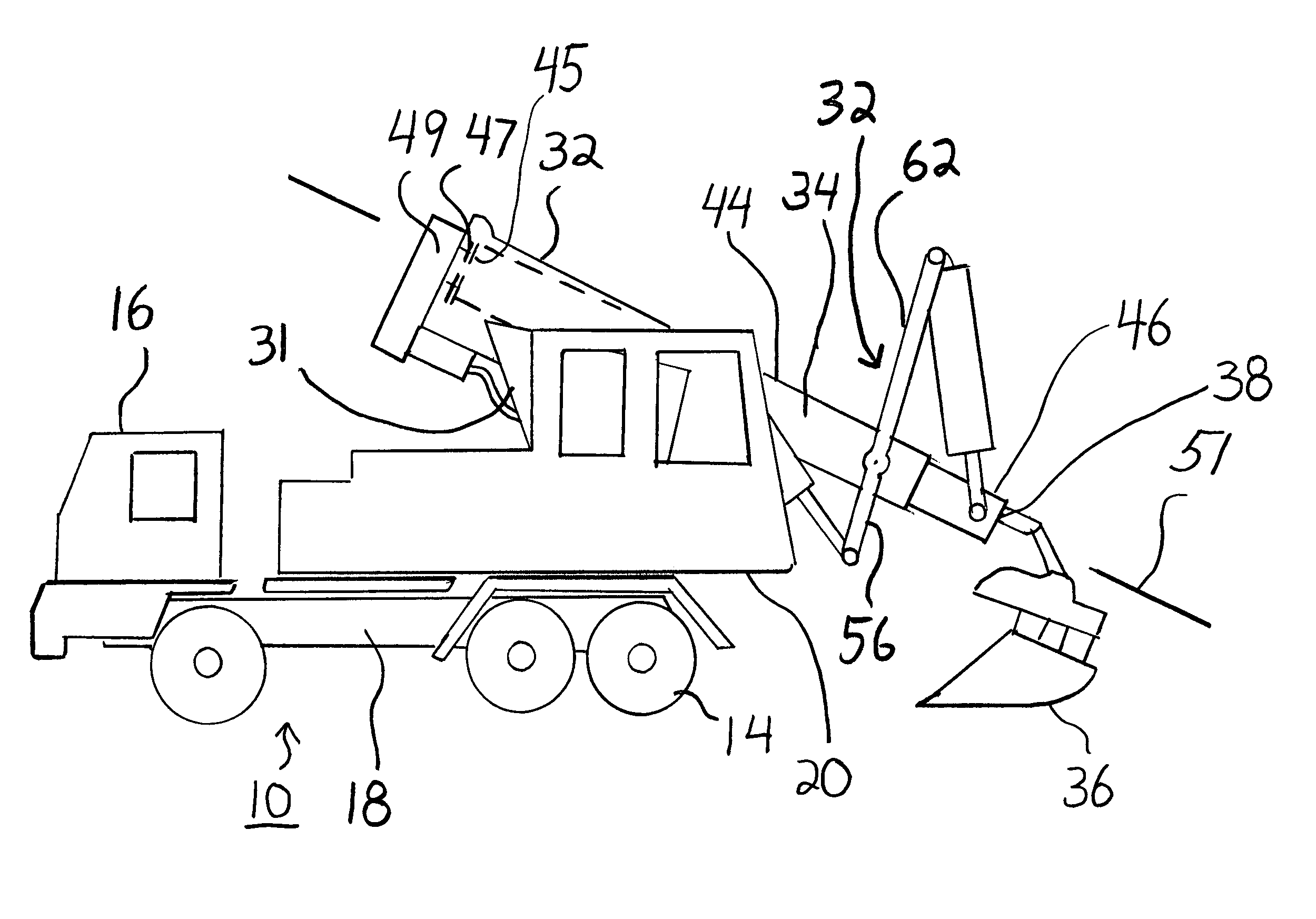 Telescoping boom for excavating apparatus