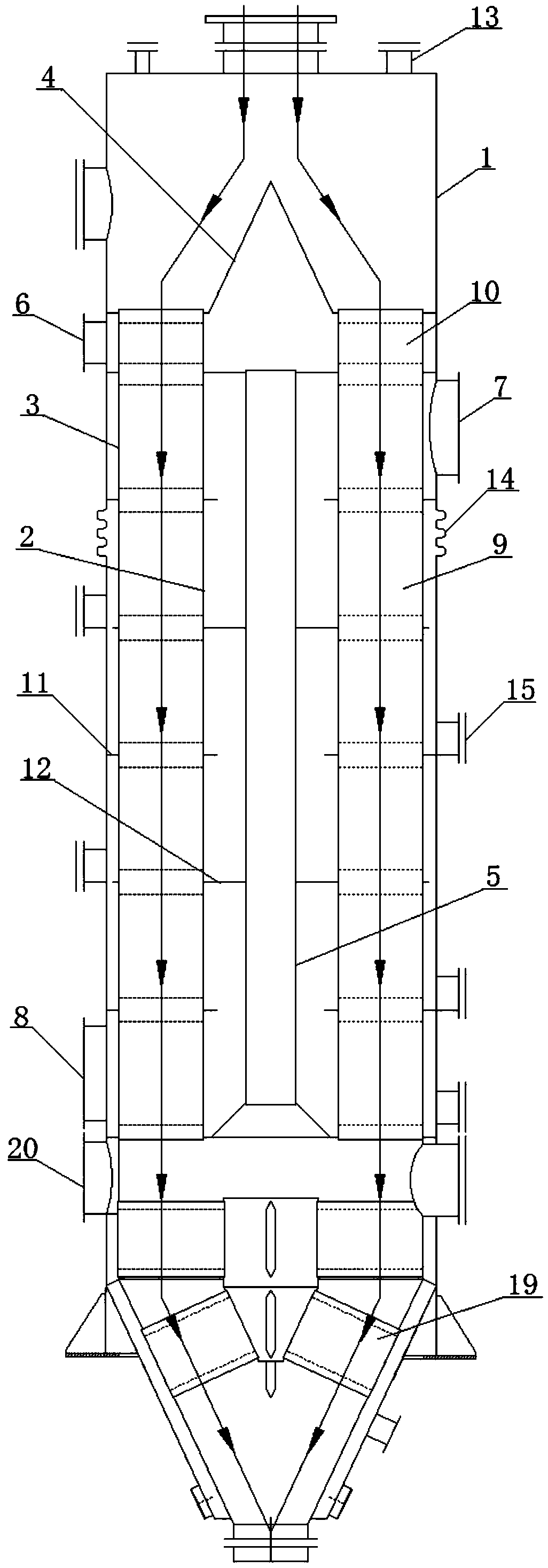 Self-weight spiral progressive type high-efficiency and energy-saving biomass pyrolysis furnace device