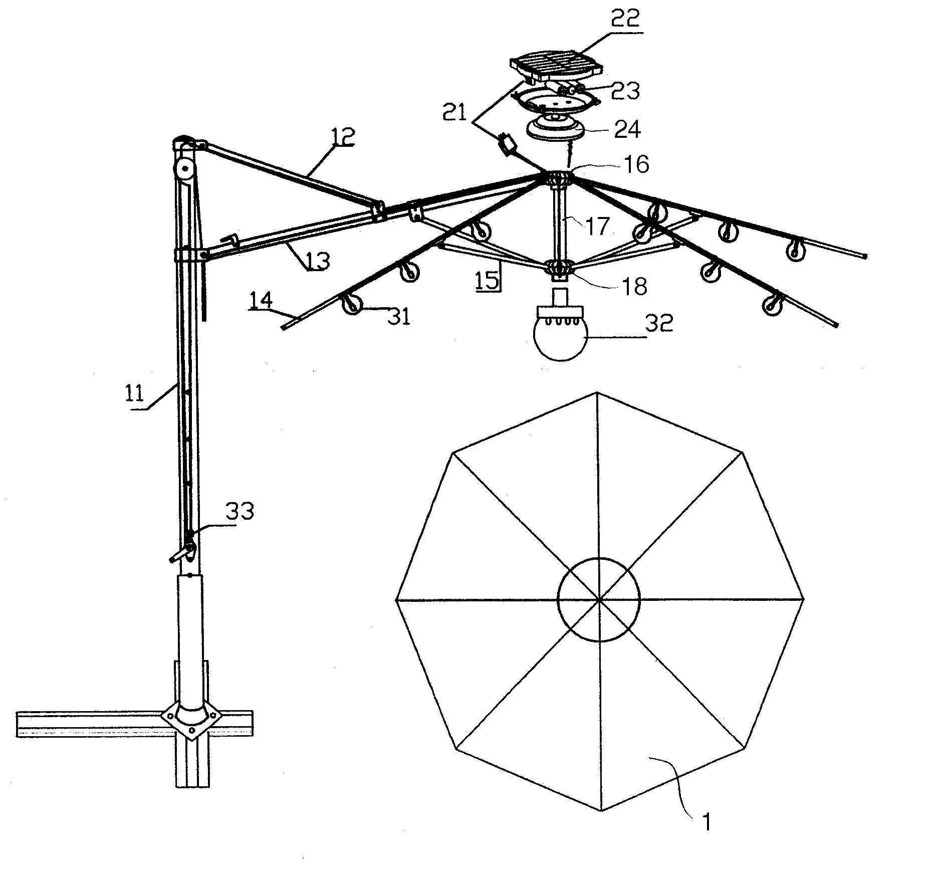 Sunshade with Illuminating Device