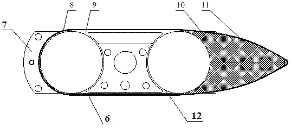 Internal filling type anti-impact underwater floating barrel platform