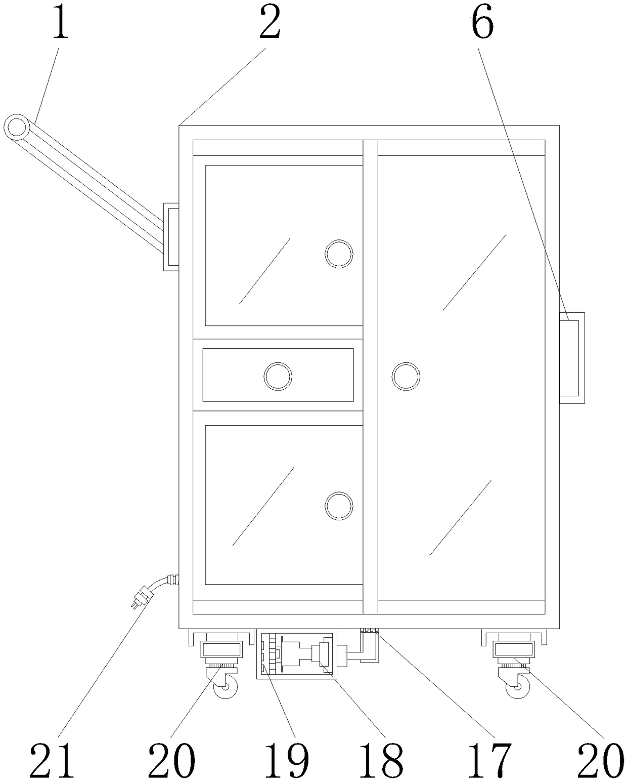 Labour protection appliance storage device having sterilizing function