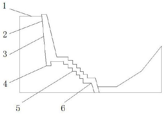 High-roadbed low-riverbed water damage prevention and control structure