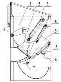 Swing rod garbage compression equipment