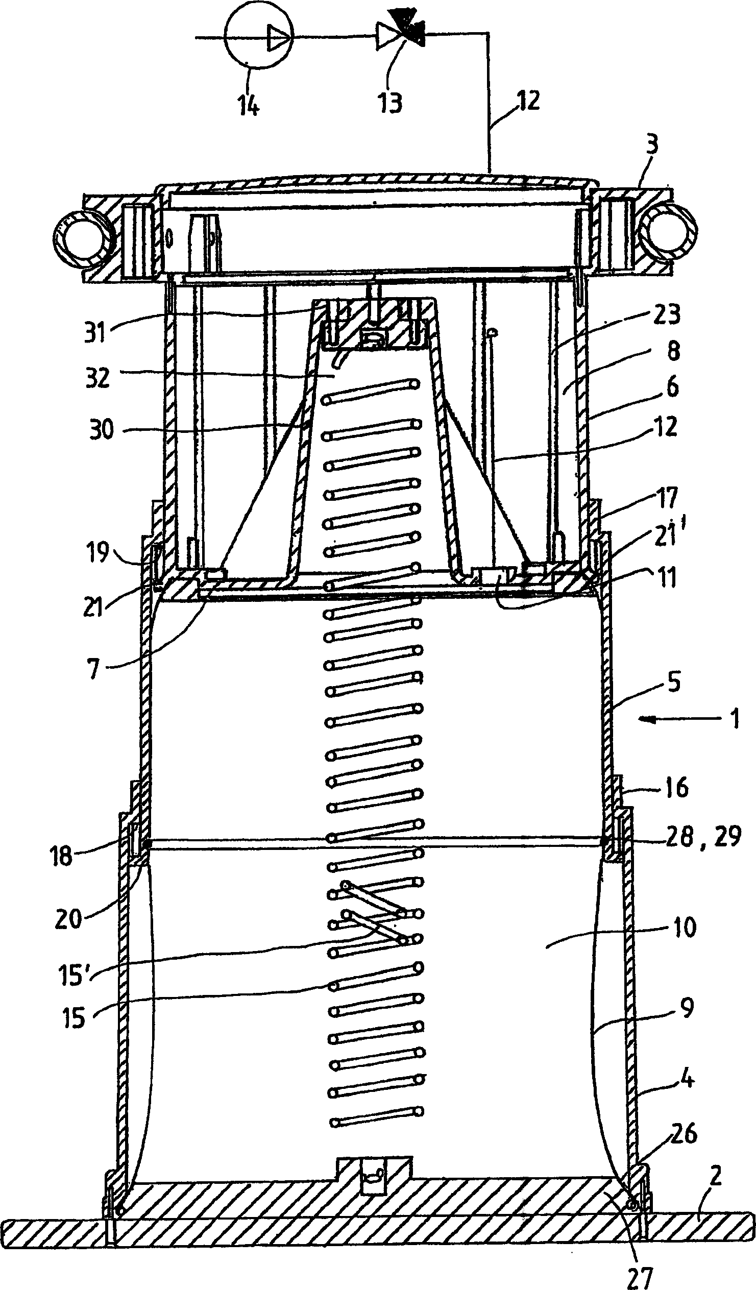 Pressing cylinder, preferably for use in a refuse compressor