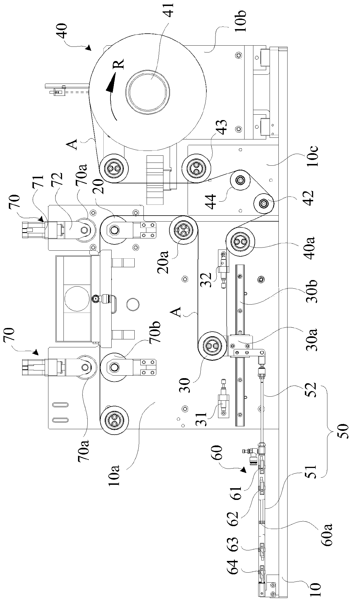 Material conveying method, material conveying device and material receiving mechanism thereof