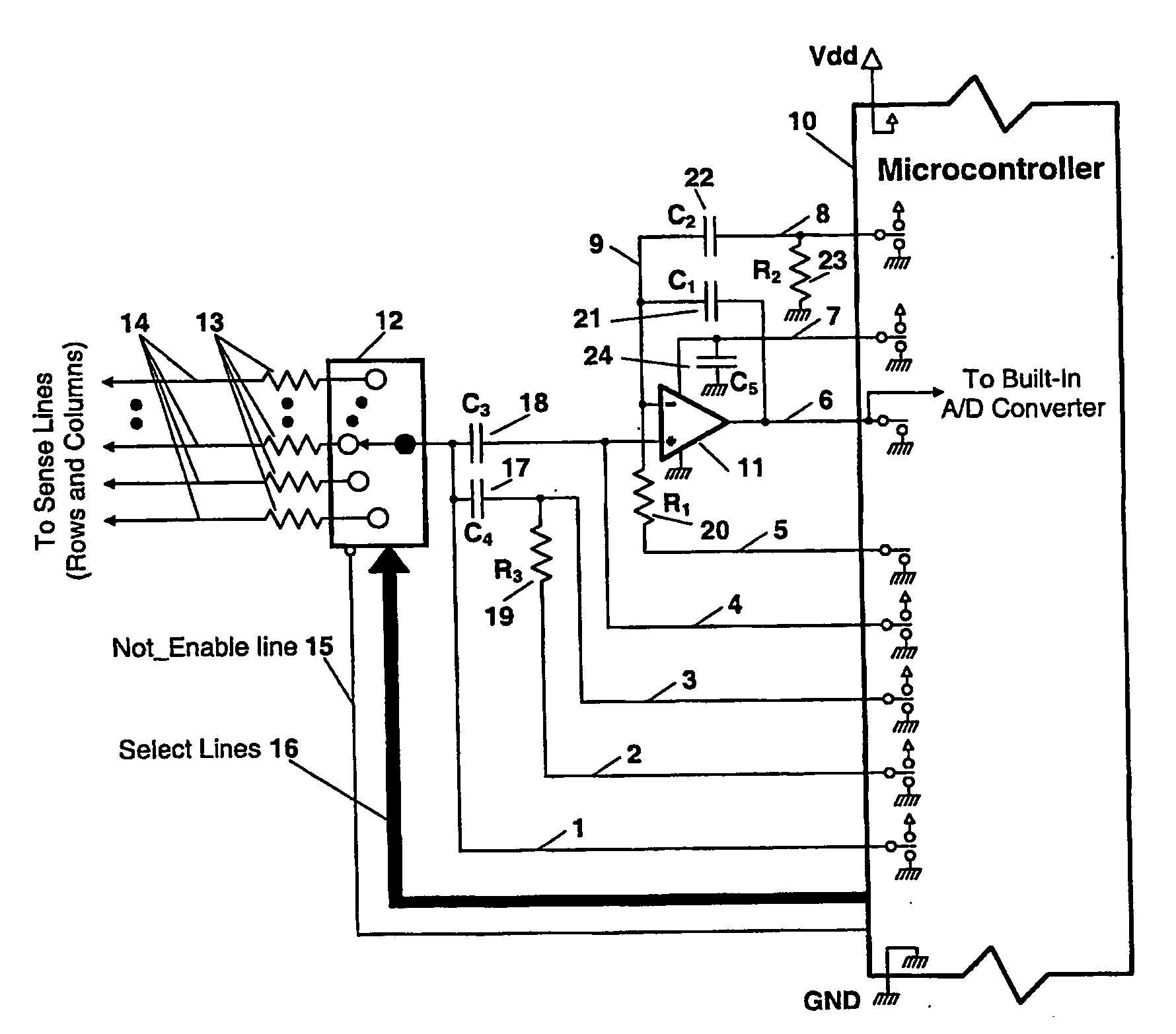 Data acquistion from capacitive touch pad