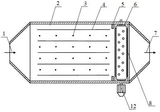 A wet porous roller shutter electrostatic precipitator