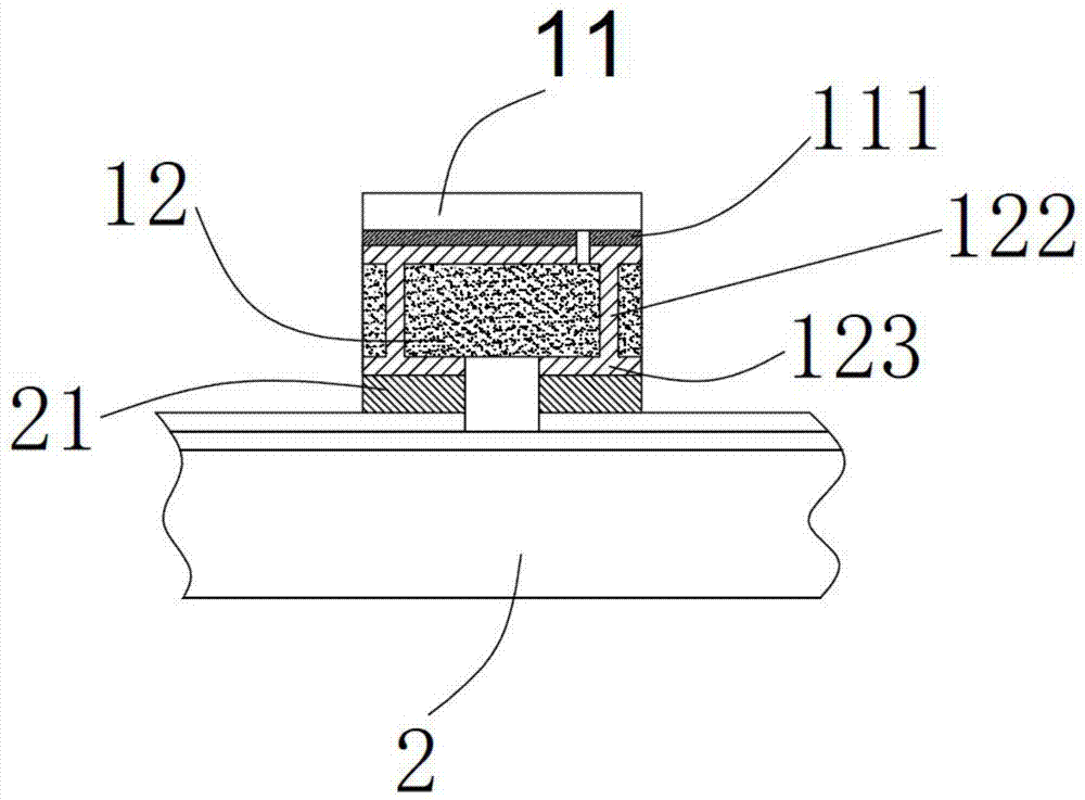 LED device with transition substrate and packaging method thereof