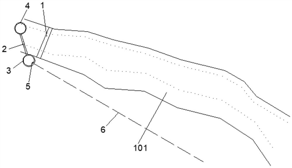 Structure for enabling mountain spring water to flow into villages to build water conservancy facilities for mutual conversion of benefits and harm