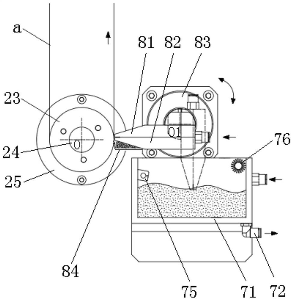 Cigarette filter stick packaging paper tape center line glue coating device and method