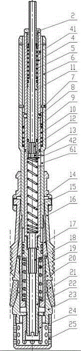 Double-throttling-nozzle downhole throttling device