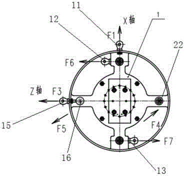 Attitude-control engine vector thrust measurement and calibration integrated device and measurement method