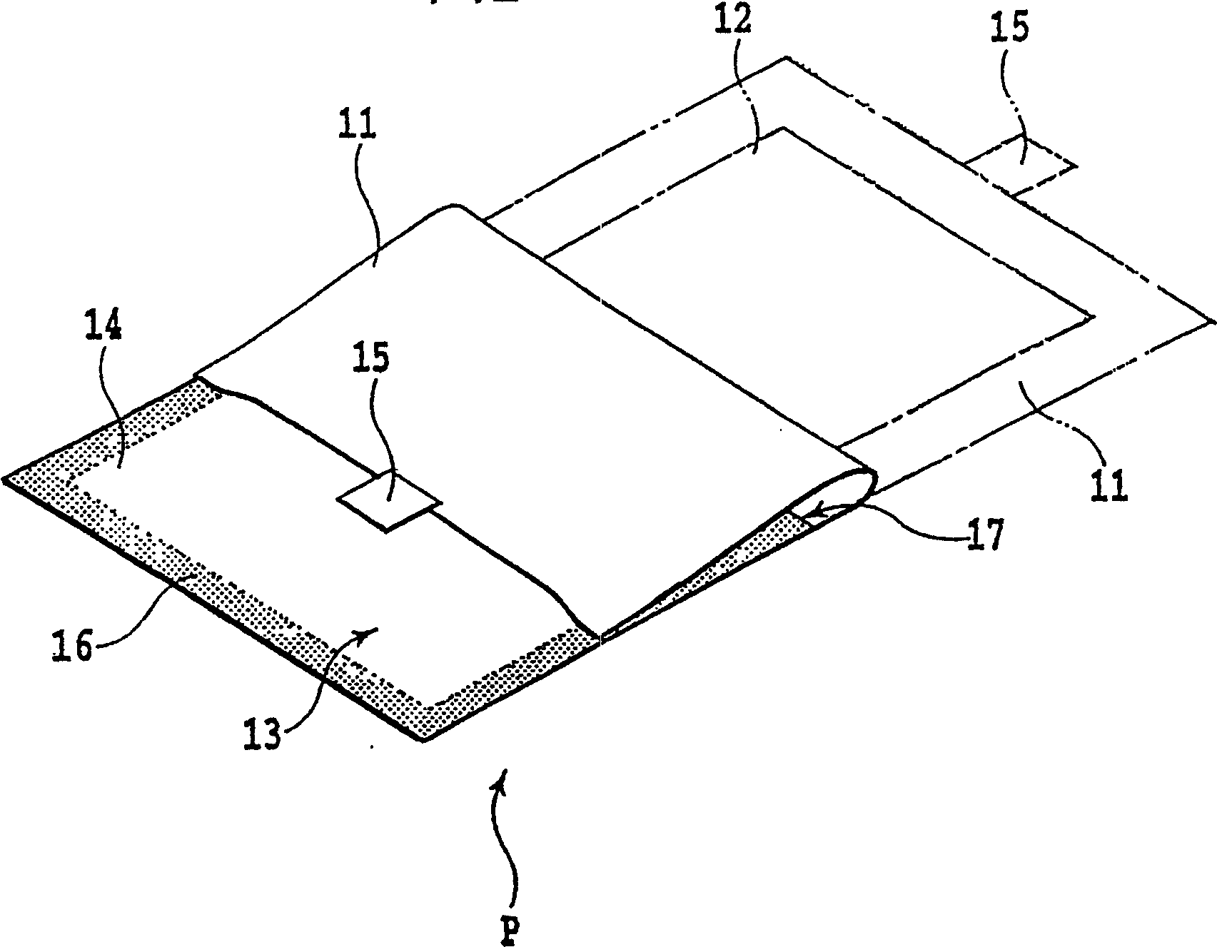 Absorptive product and method of producing the same and method of handling the same, and inner bag use therefor and method of producing the same and footgear using the same