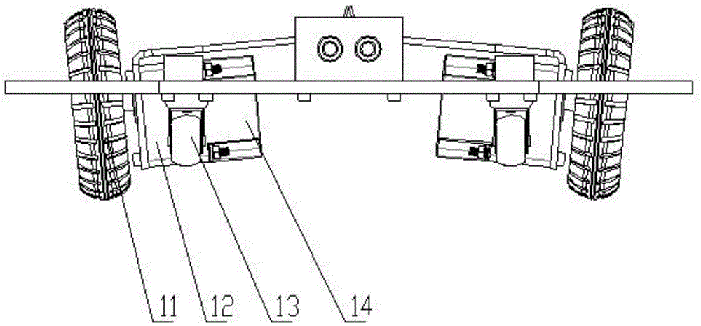 Suspension device for wheeled mobile robot