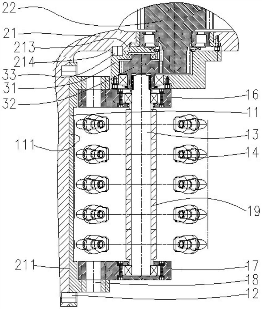 Split type crushing mechanism with rocker arm power