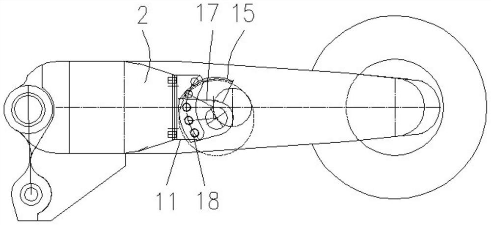 Split type crushing mechanism with rocker arm power