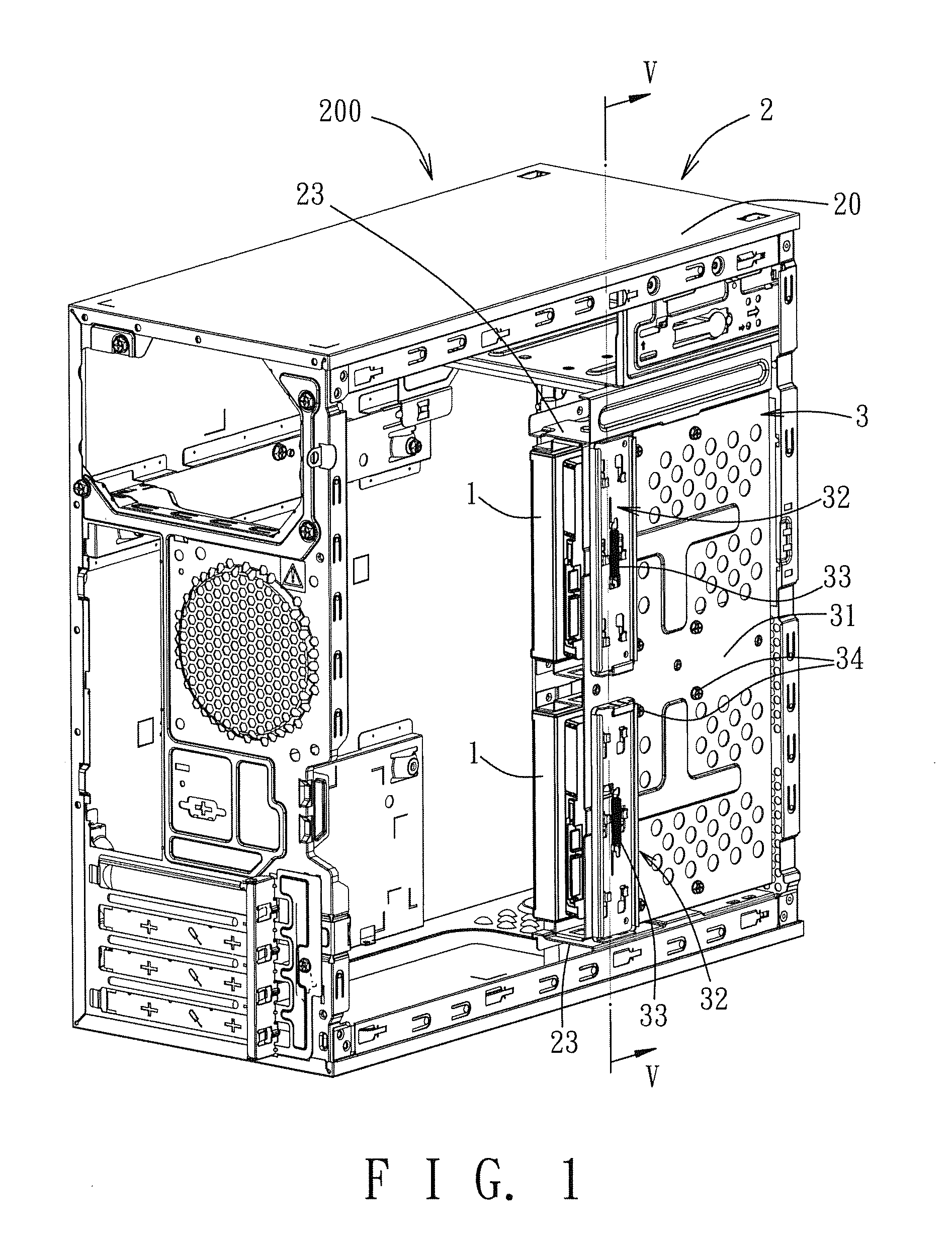 Housing having a carrier device