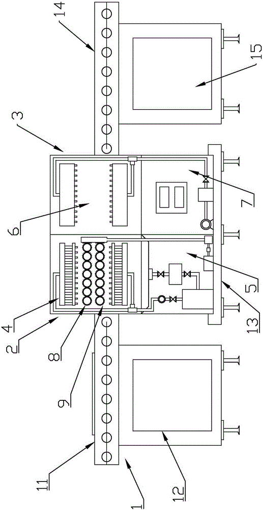 Cleaning machine applied to glass production and processing