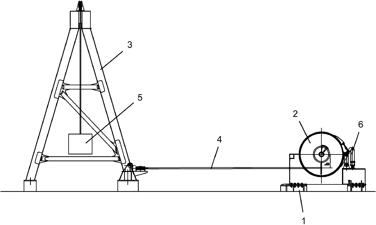 Supporting load detecting device for winch and detecting method of supporting load detecting device