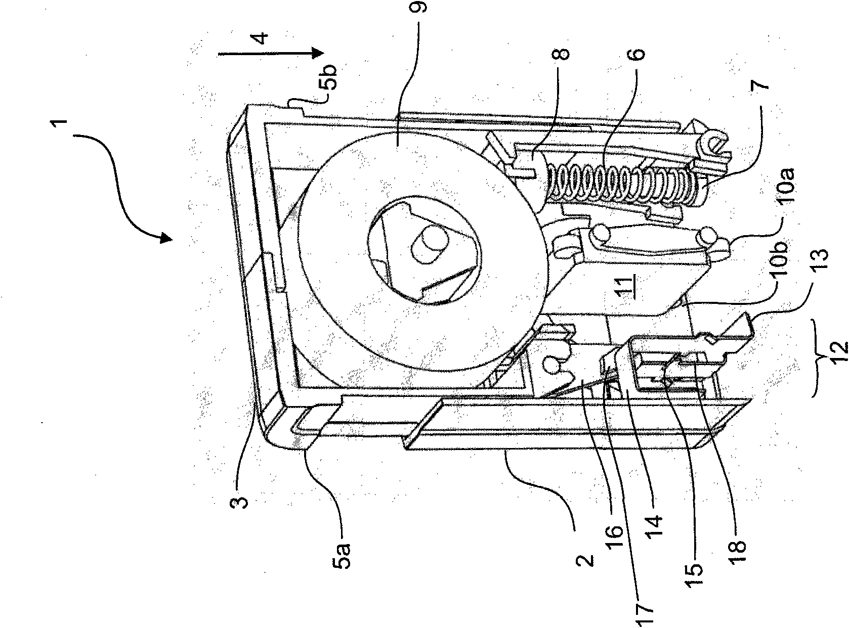 Adhesive tape stamping device and method for stamping an adhesive tape section onto an object