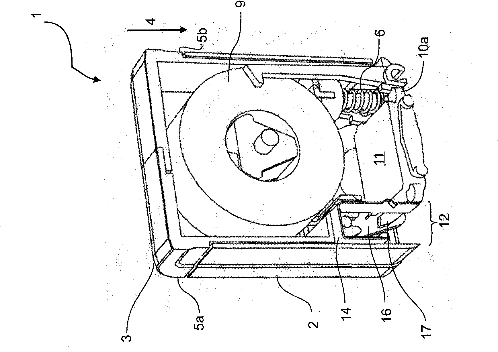 Adhesive tape stamping device and method for stamping an adhesive tape section onto an object