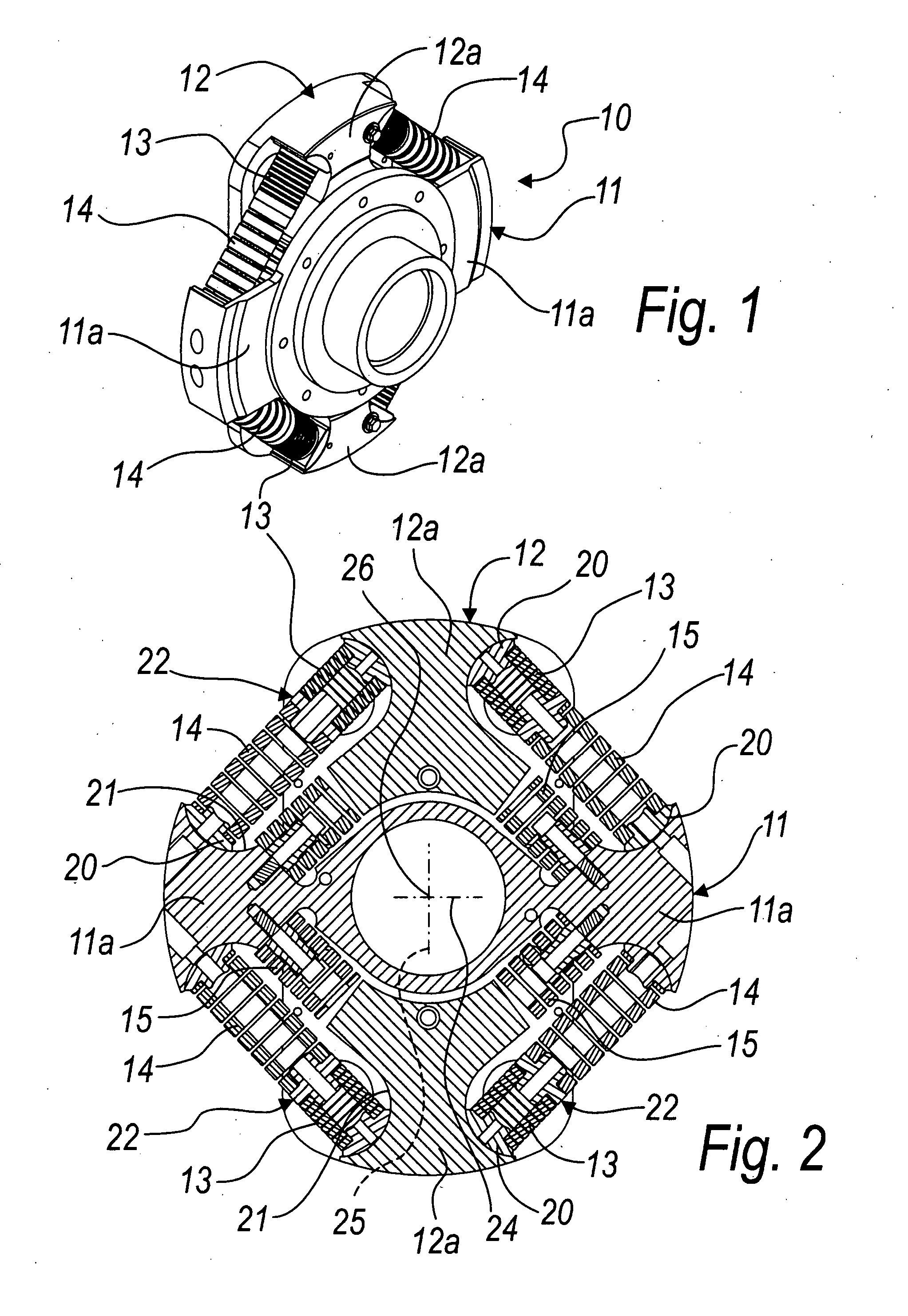 Device for combined rotation of a shaft about its own axis