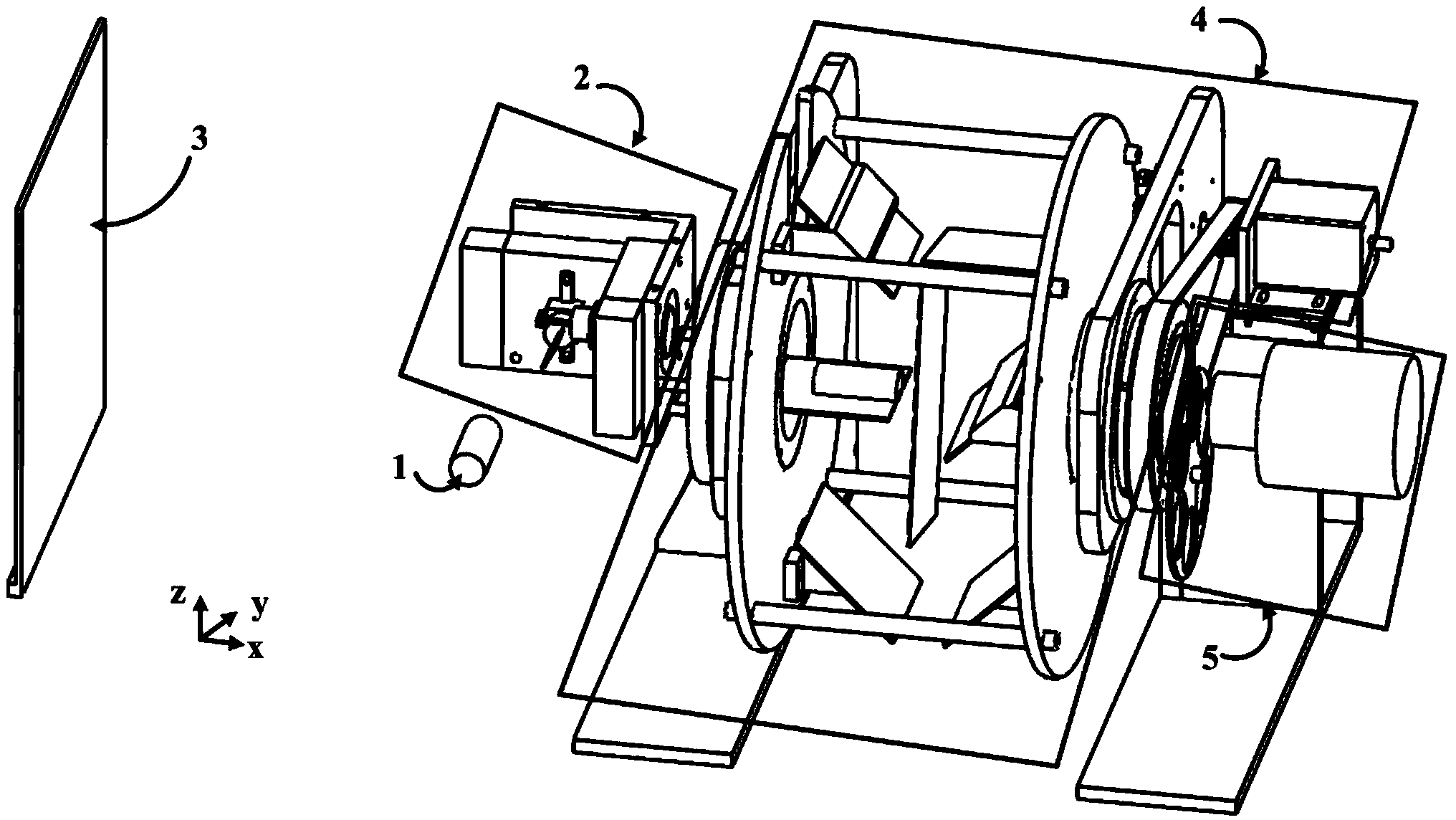 Full-angle fluorescent molecular tomography imaging device based on rotating mirror