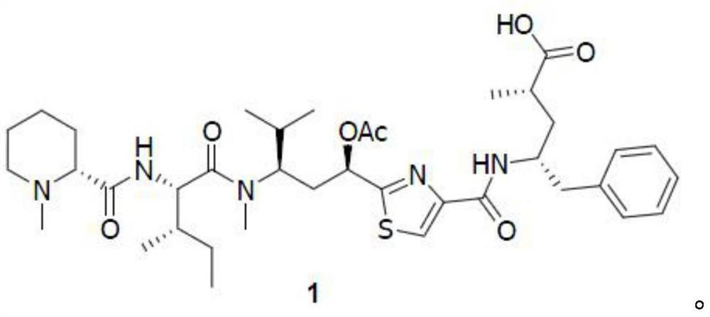 Preparation method of efficient antitumor active polypeptide Tubulysin M