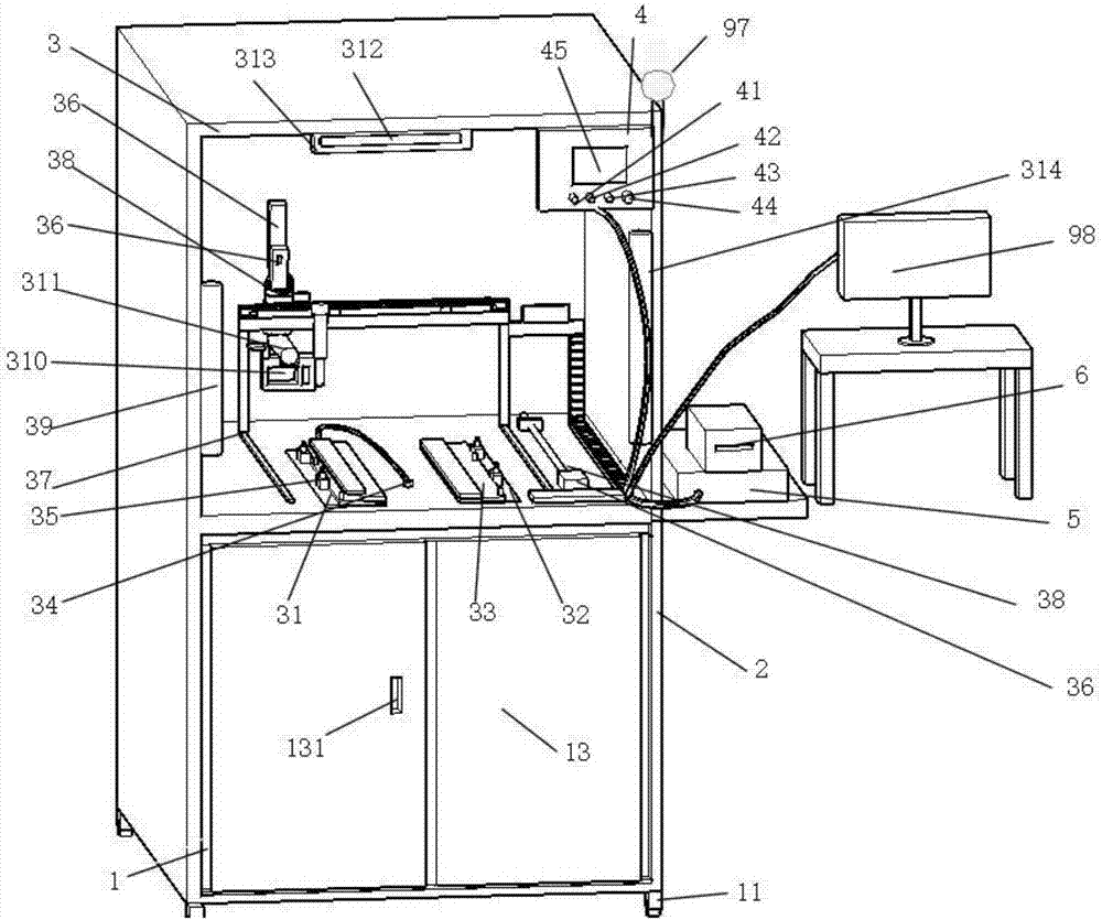 Equipment automatically detecting resistance, voltage and displacement