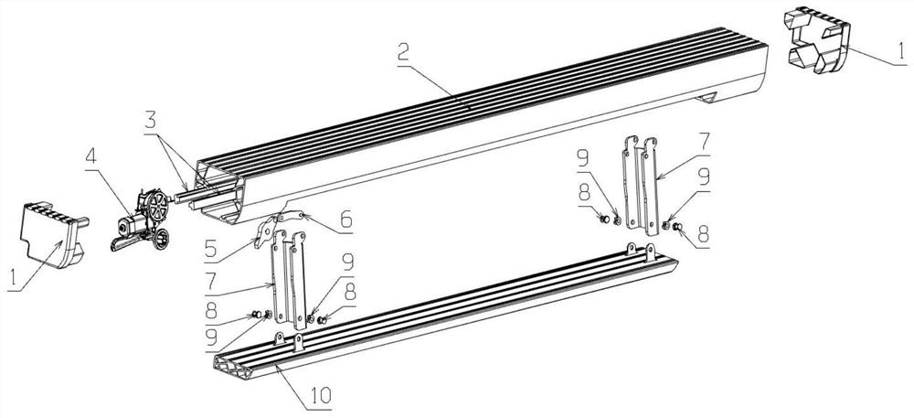 Two-step electric side pedal device for automobile