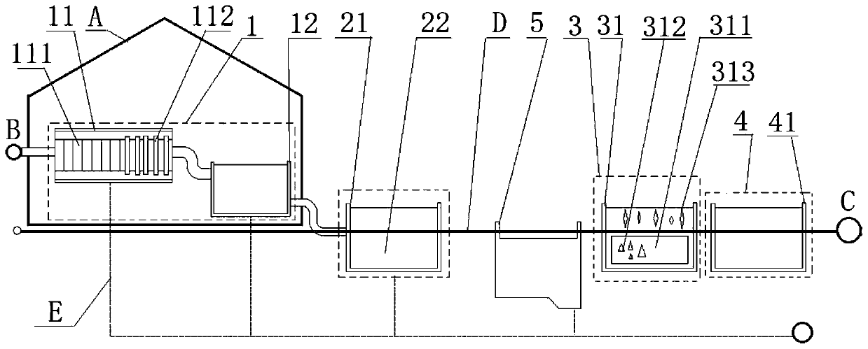 Biological sewage treatment system capable of simulating natural environment