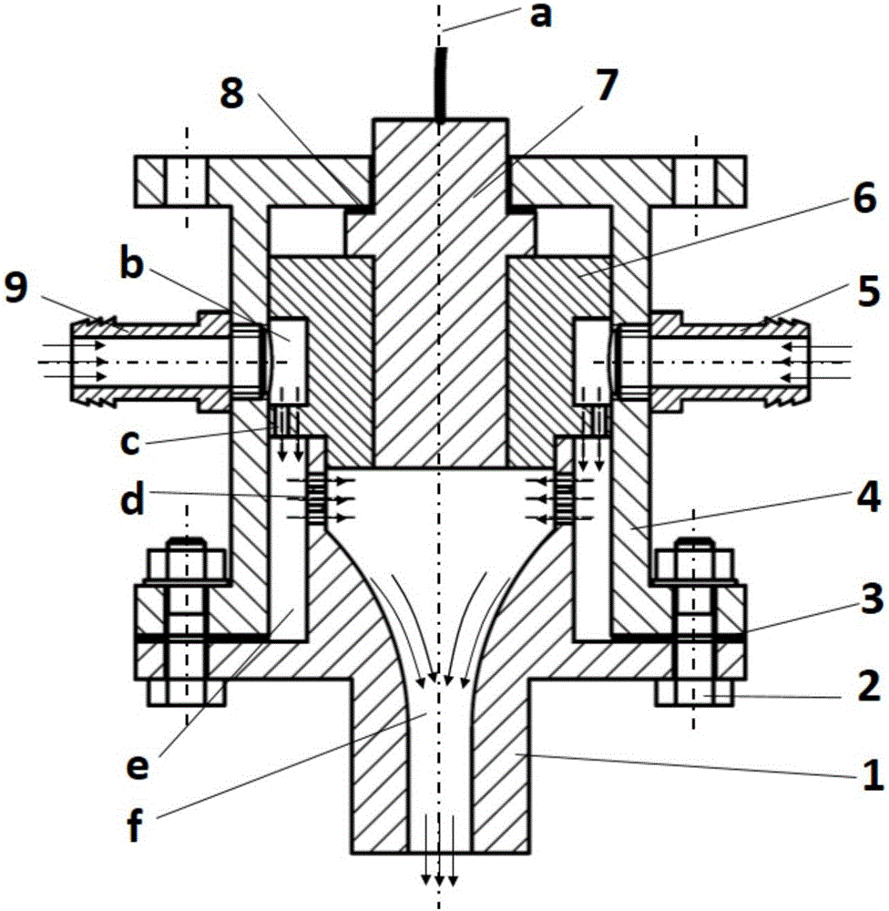 Jet liquid immersion ultrasonic detection method and liquid sprayer