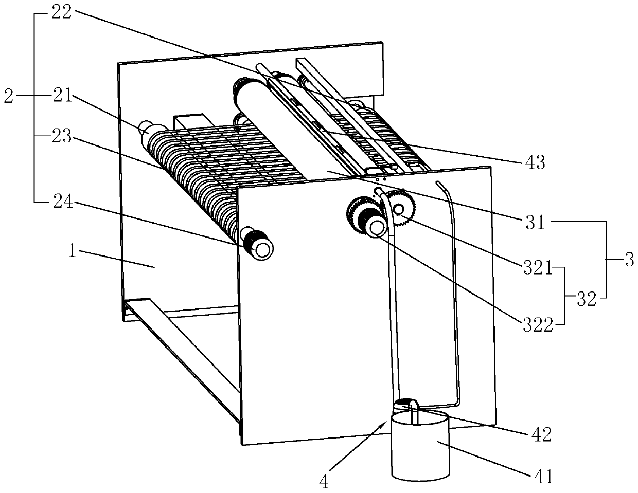 Laminating machine and its gluing device