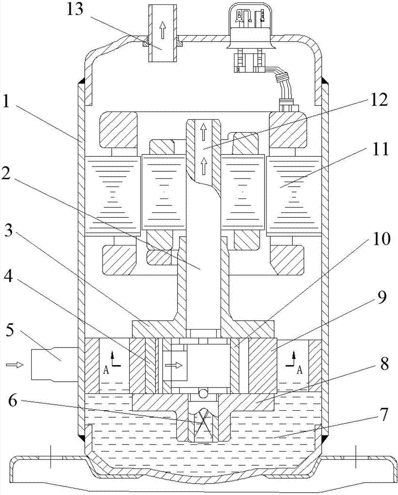 Rotary compressors with low exhaust oil content