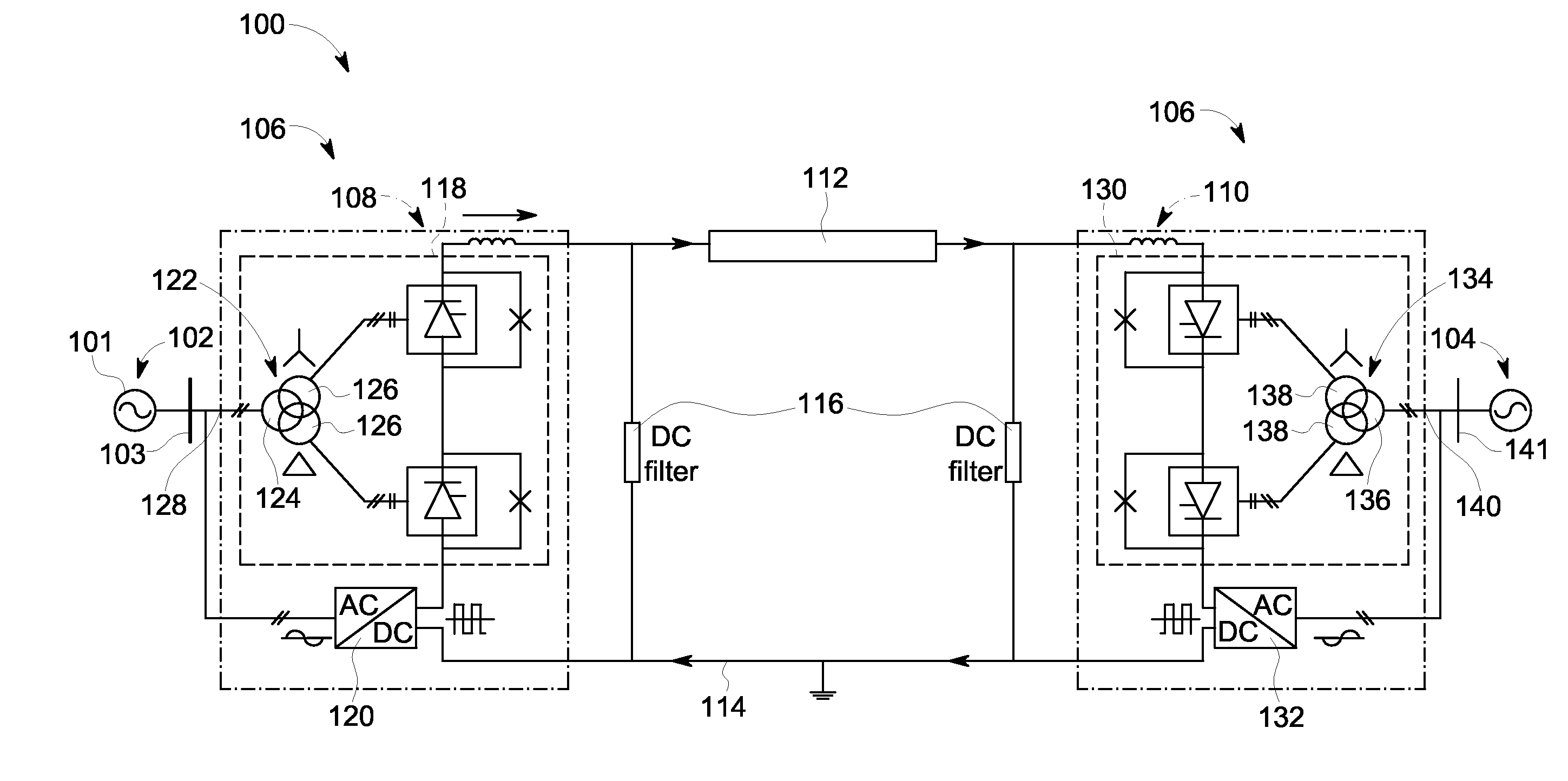 High voltage direct current (HVDC) converter system and method of operating the same