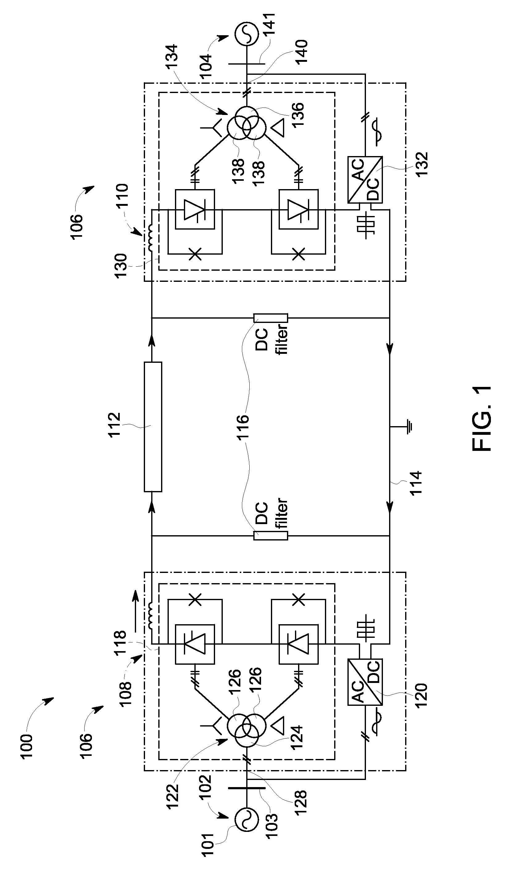 High voltage direct current (HVDC) converter system and method of operating the same