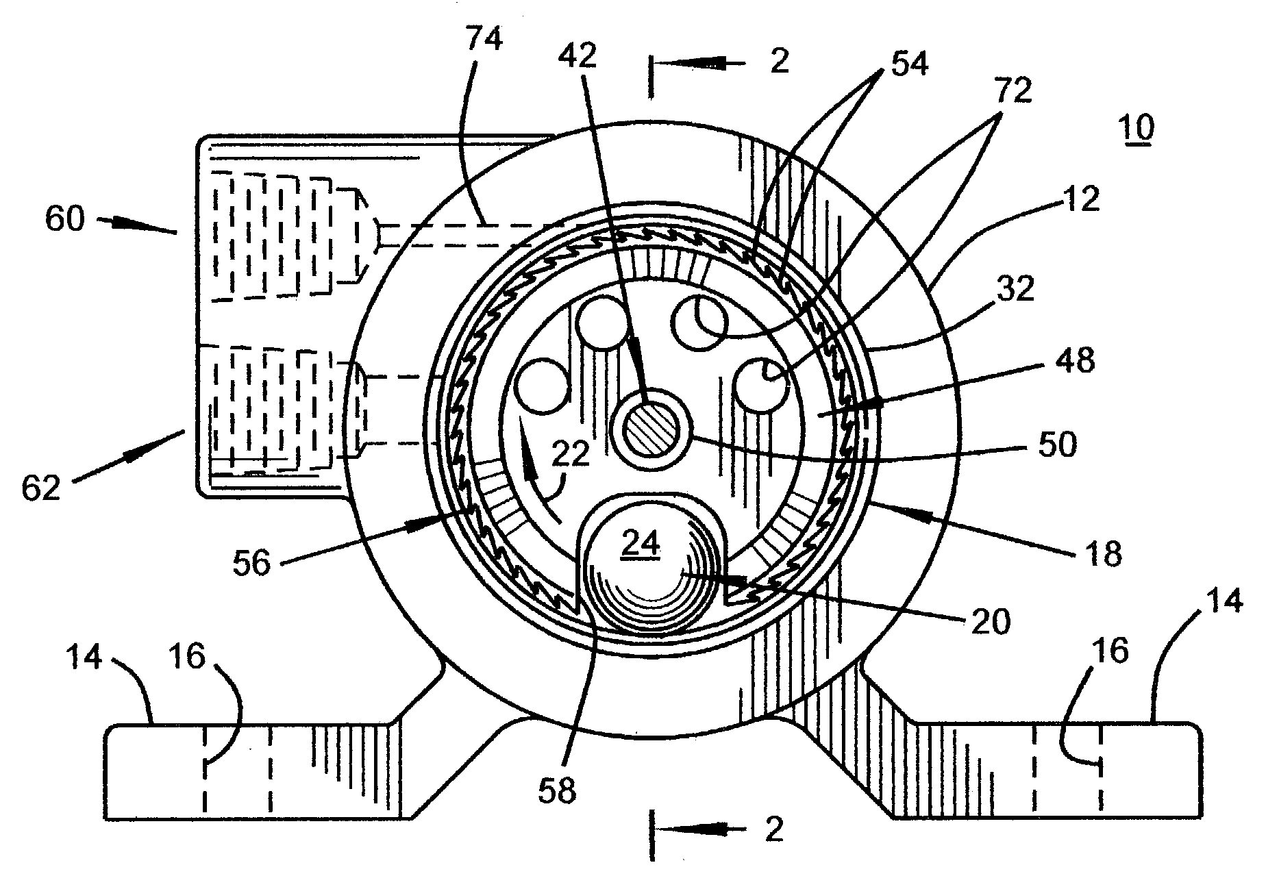 Compressed gas operated orbital rolling member vibrator having low noise properties