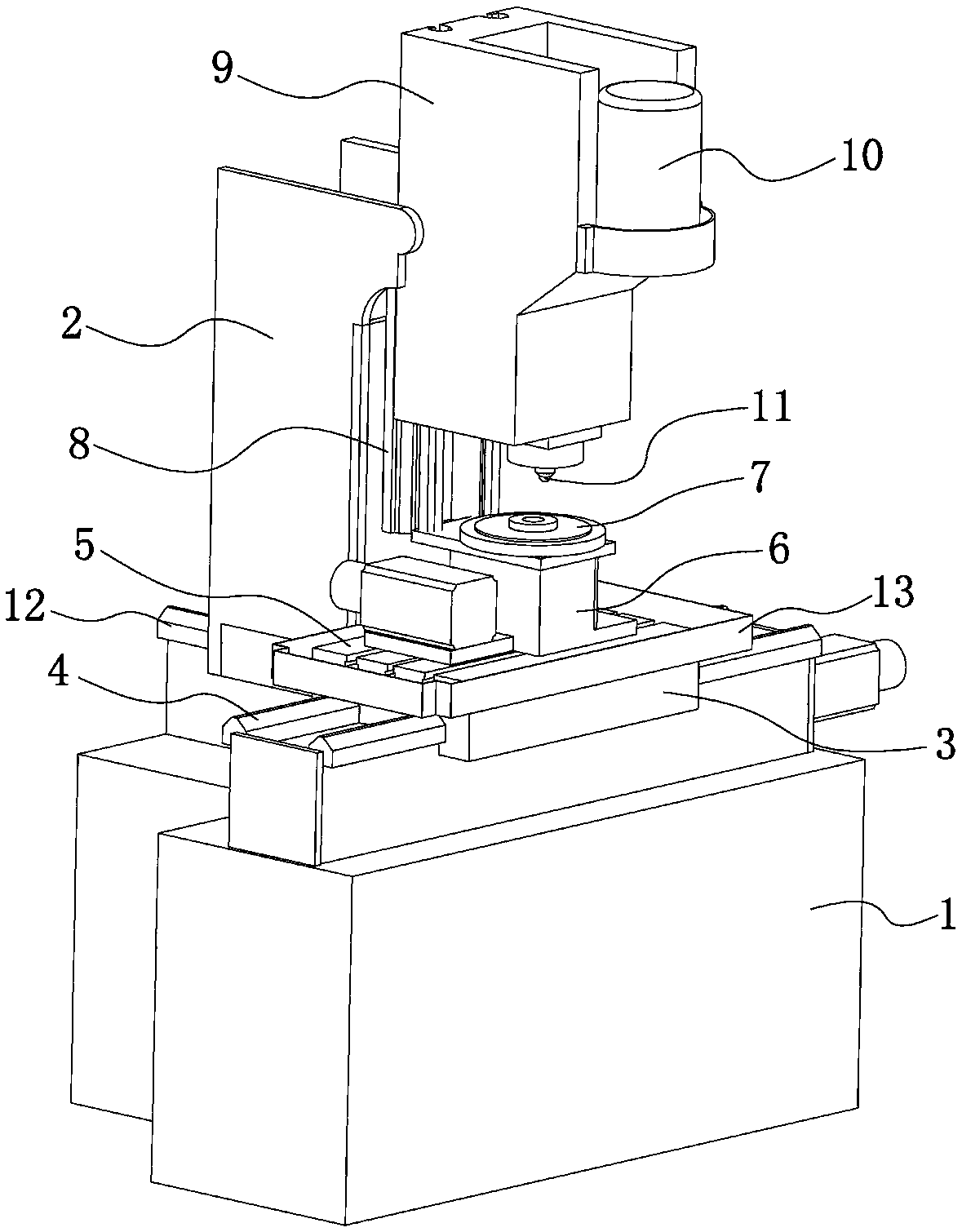 Numerical control bevel gear tooth top chamfering machine