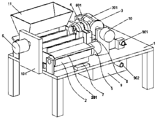 Automatic toxin removing device for raw cassava