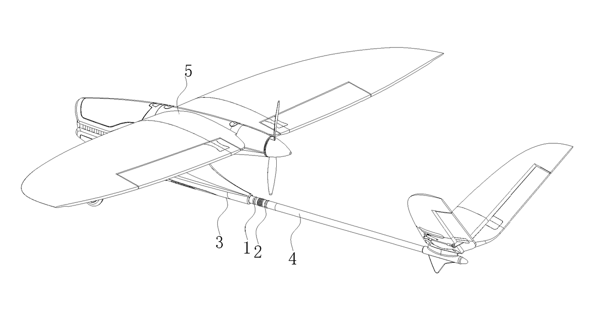 Electrical connection structure, tail rod quick release structure and UAV having the same