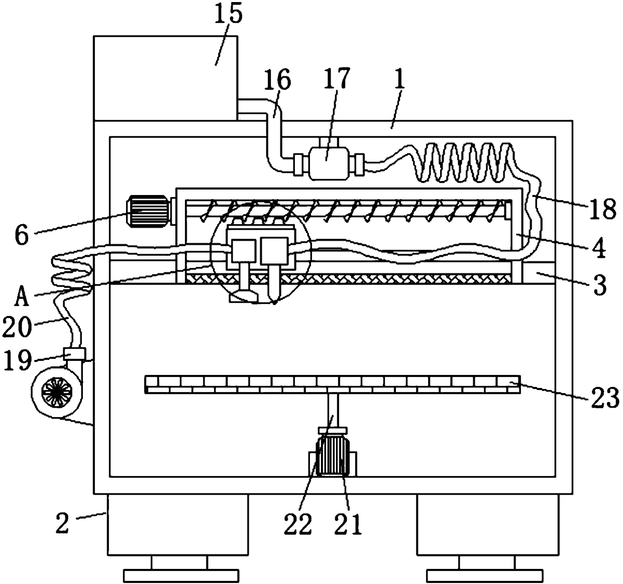 Metal plate surface spraying device