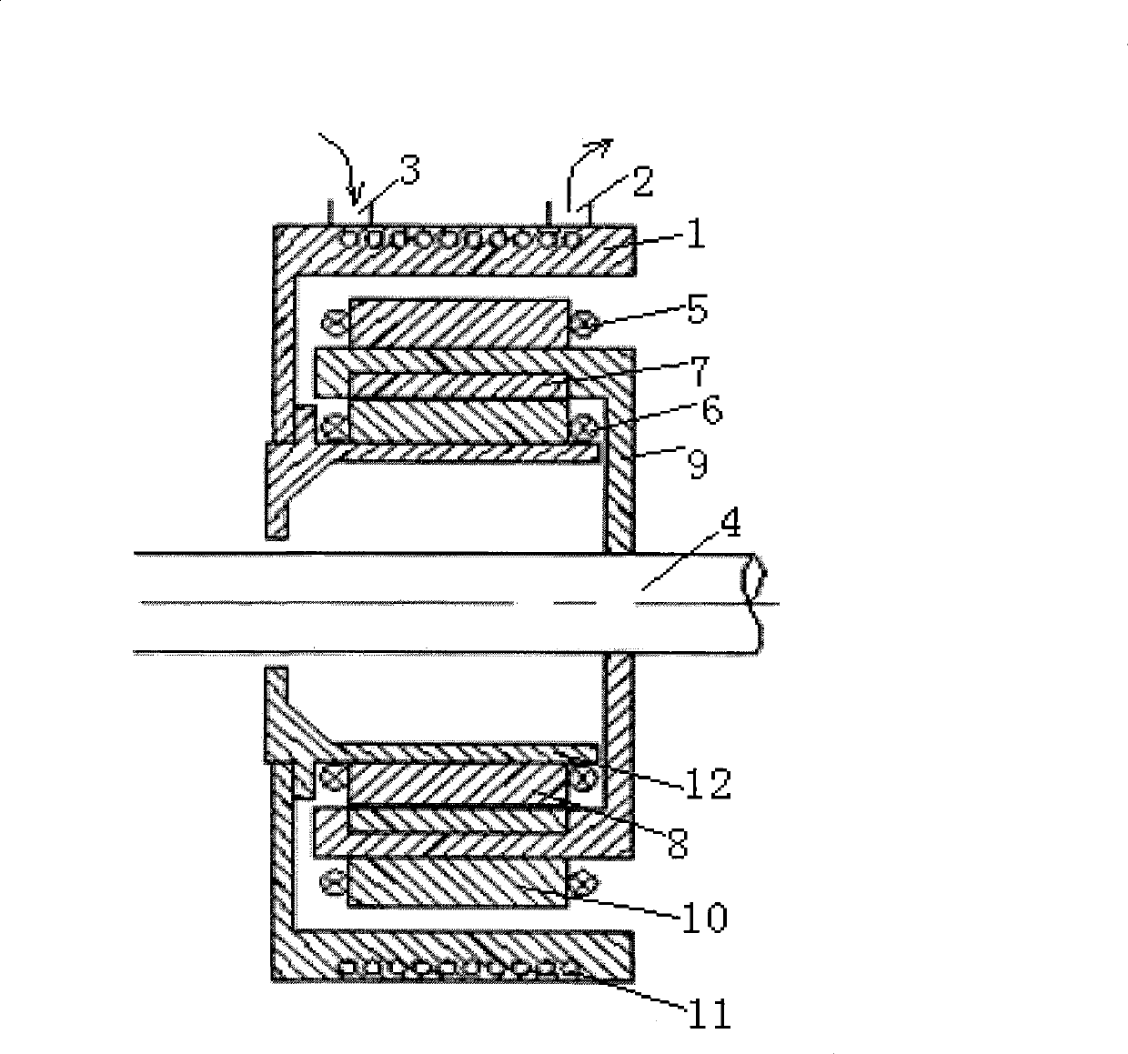 Self-excitation type speed inhibitor having water cooling system