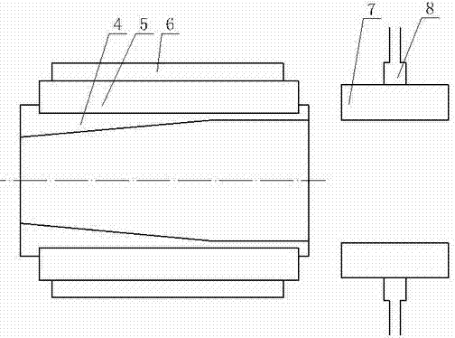 High-wear-resisting flow guide type water nozzle body and manufacturing method thereof