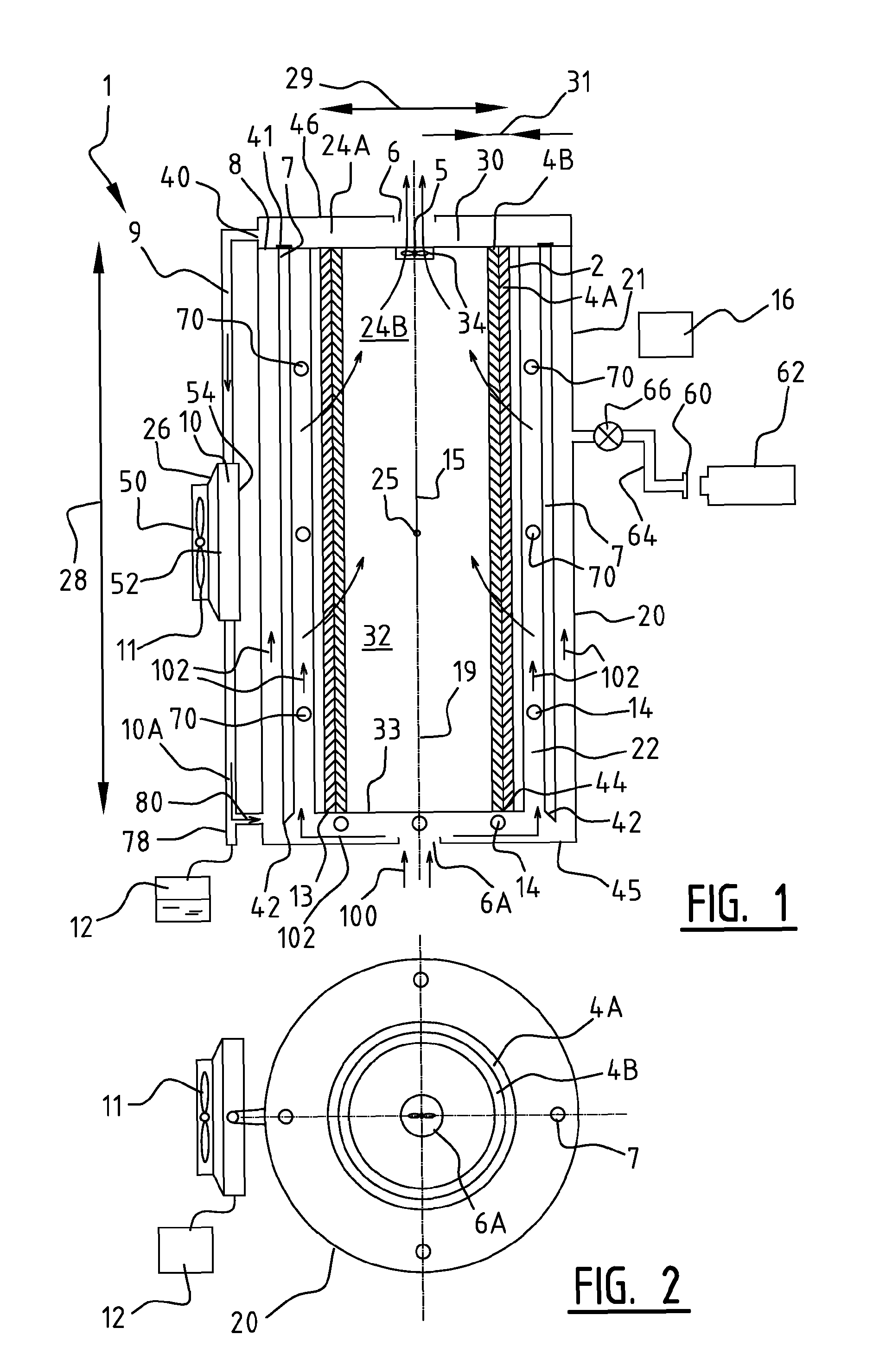 Device and method for extracting various components from ambient air or from a vapor-gas mixture, and a system for cooling air, heating air, desalination of water and/or purification of water