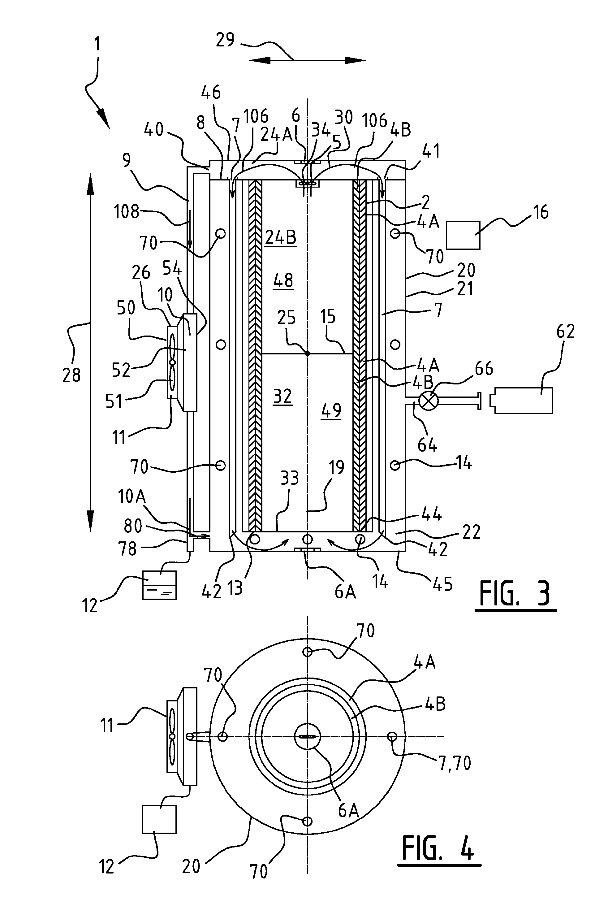 Device and method for extracting various components from ambient air or from a vapor-gas mixture, and a system for cooling air, heating air, desalination of water and/or purification of water