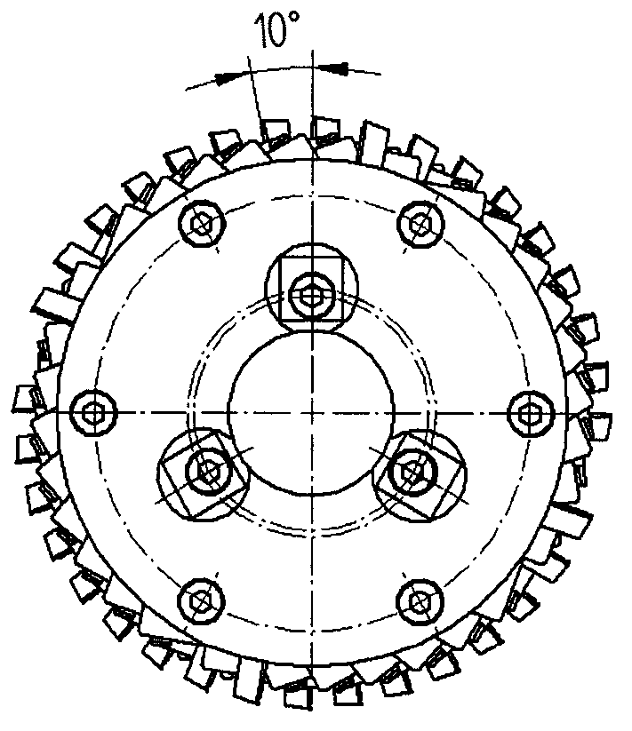 A wood high-speed spiral corn milling cutter