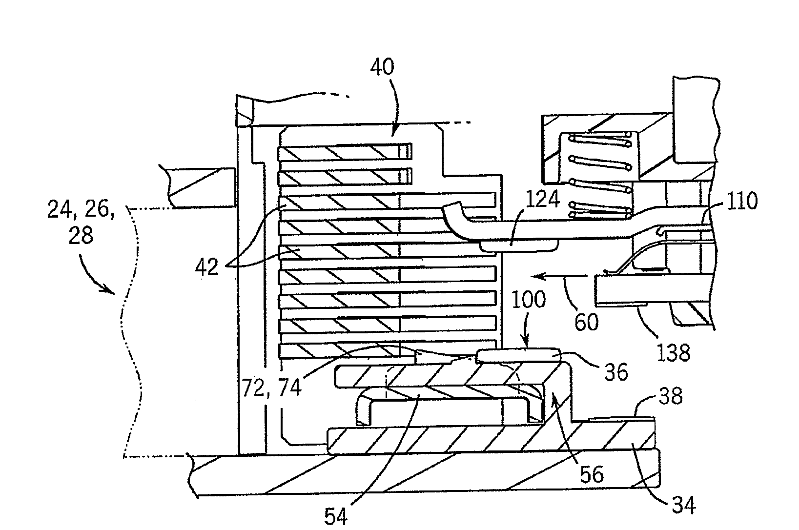 Contactor assembly with arc steering system