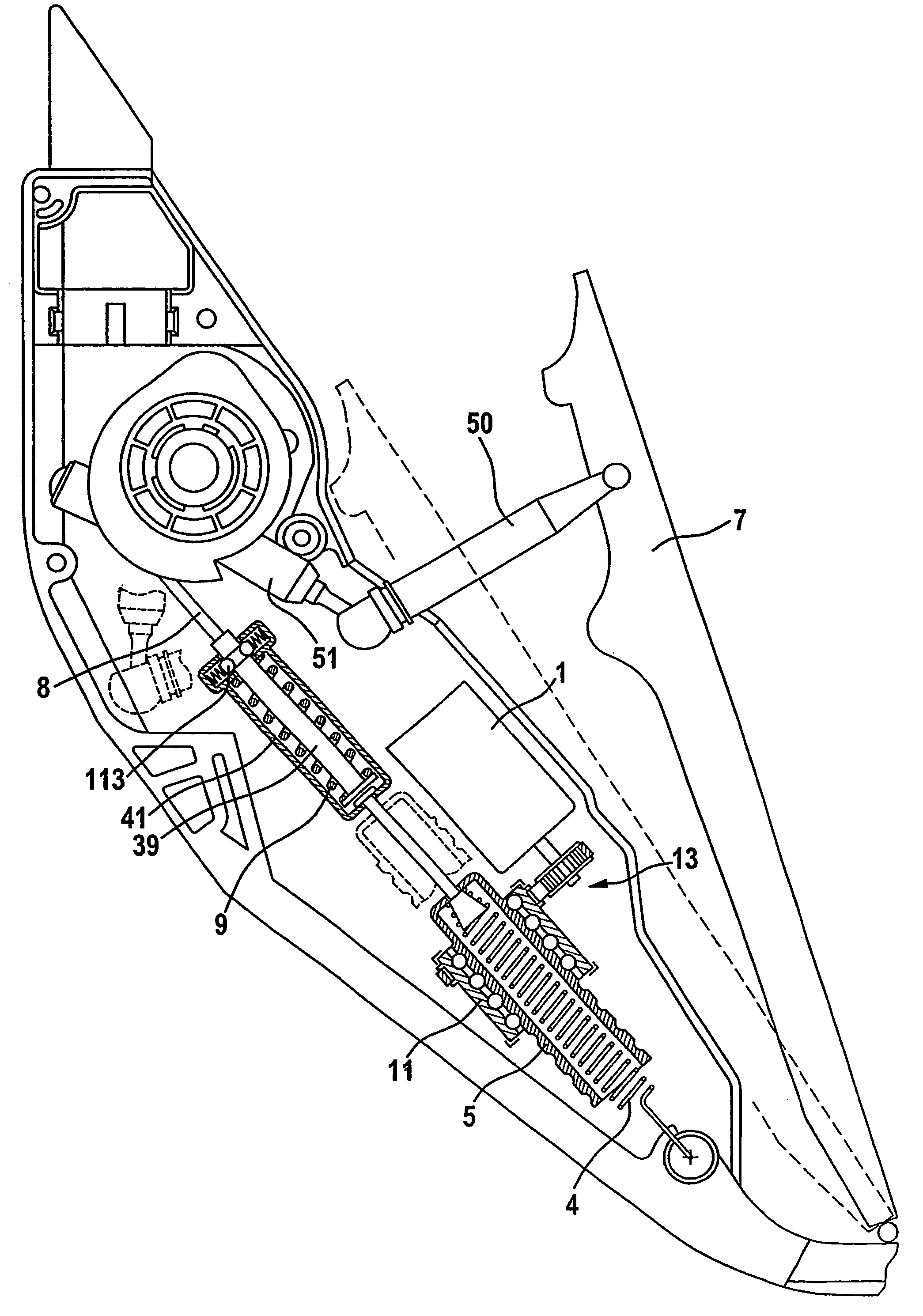 Device with additional restoring force on the gas pedal based on the deviation of a vehicle parameter from the set value